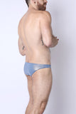 2-IN-1 MAUI SIDE TIE REVERSIBLE LOW RISE SWIM BRIEF - WHITE / METALLIC