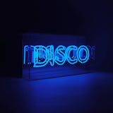 Pink 'disco' Acrylic Box Neon Light Pink or Blue