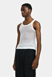 Louis Gabriel Nouchi NET STITCH KNITTED TANK TOP WHITE