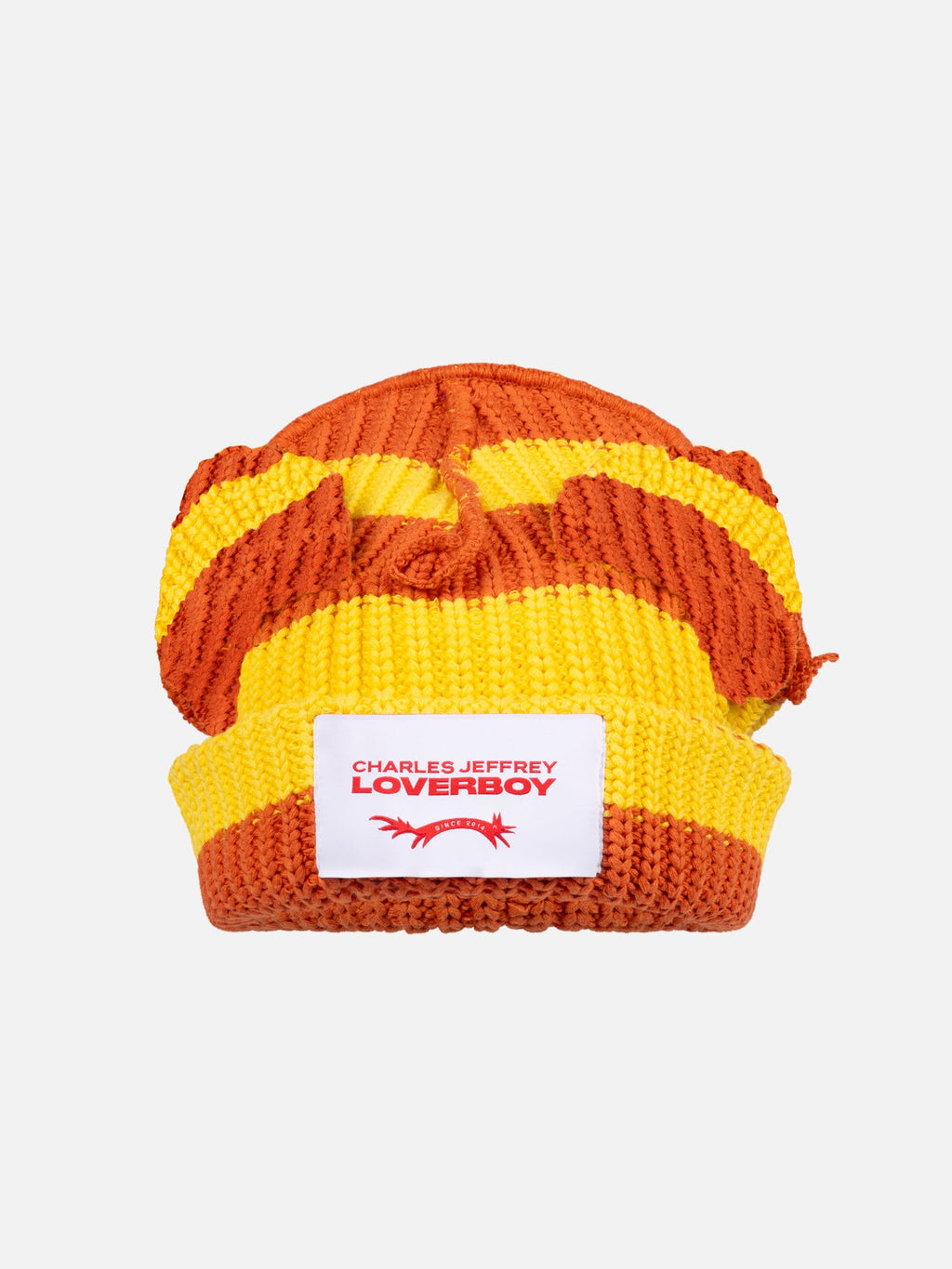LOVERBOY BY CHARLES JEFFREY CHUNKY EARS BEANIE in YELLOW ORANGE