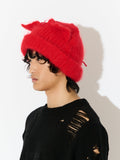 LOVERBOY BY CHARLES JEFFREY MOHAIR CHUNKY EARS BEANIE in RED