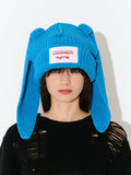 LOVERBOY BY CHARLES JEFFREY CHUNKY RABBIT BEANIE in Blue
