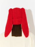 LOVERBOY BY CHARLES JEFFREY MOHAIR CHUNKY RABBIT BEANIE in RED