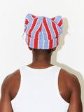 LOVERBOY BY CHARLES JEFFREY CHUNKY EARS BEANIE RED + BLUE STRIPE