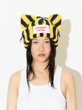 LOVERBOY BY CHARLES JEFFREY CHUNKY EARS BEANIE YELLOW + NAVY STRIPE