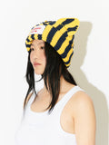 LOVERBOY BY CHARLES JEFFREY CHUNKY EARS BEANIE YELLOW + NAVY STRIPE