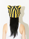 LOVERBOY BY CHARLES JEFFREY CHUNKY EARS BEANIE YELLOW + NAVY STRIPE