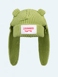 LOVERBOY BY CHARLES JEFFREY CHUNKY RABBIT BEANIE in GREEN