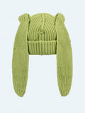 LOVERBOY BY CHARLES JEFFREY CHUNKY RABBIT BEANIE in GREEN