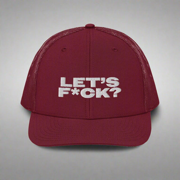 Let's F*Ck Trucker Hat by YES HOMO - Cranberry