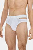 Louis Gabriel Nouchi BRIEF WITH ASYMMETRICAL OPENING IN COTTON WHITE