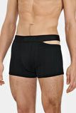 Louis Gabriel Nouchi BOXER WITH ASYMMETRICAL OPENING IN COTTON BLACK