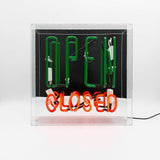 open / Closed Large Glass Neon Sign