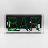 'bar' Glass Neon Sign - Green or pink