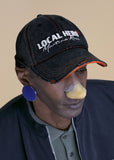 MARTINE ROSE ROLL BACK CAP in BLACK ORANGE