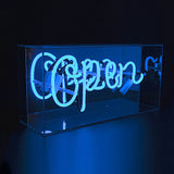 'open' Acrylic Box Neon Light