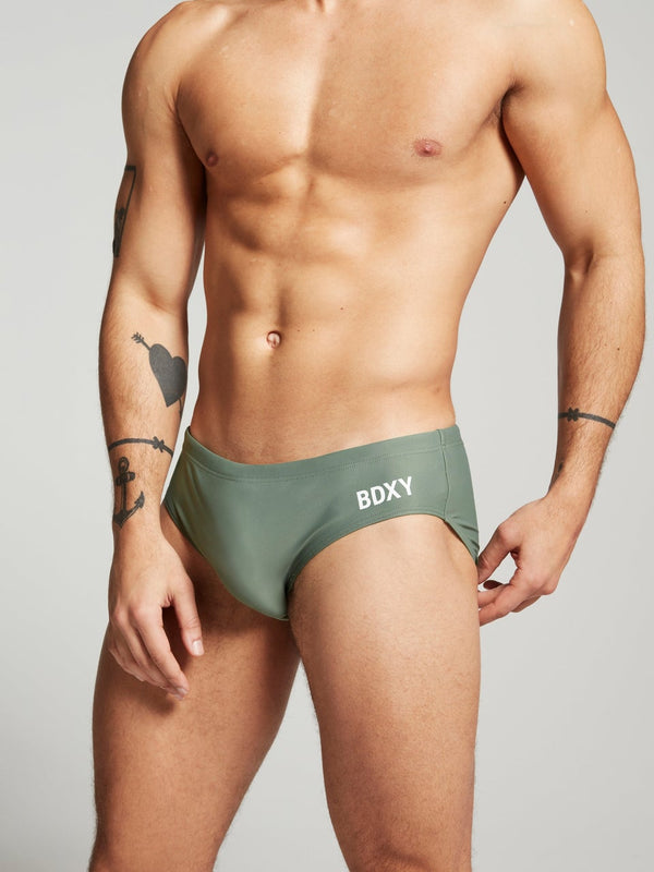 The Atmos Swimbrief by BDXY in Army Green