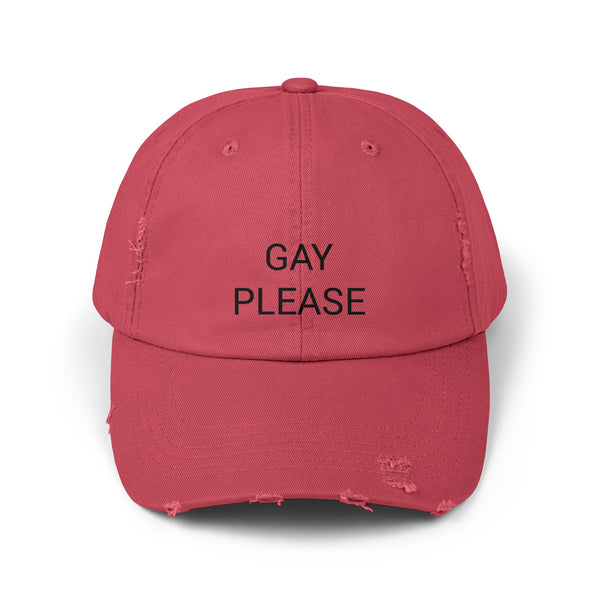 GAY PLEASE Distressed Cap in 6 colors