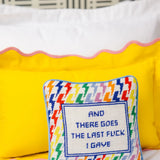 And There Goes Needlepoint Pillow