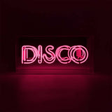 Pink 'disco' Acrylic Box Neon Light Pink or Blue