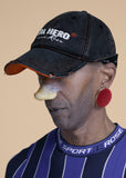 MARTINE ROSE ROLL BACK CAP in BLACK ORANGE