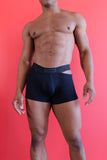 Louis Gabriel Nouchi BOXER WITH ASYMMETRICAL OPENING IN COTTON BLACK