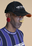 MARTINE ROSE ROLL BACK CAP in BLACK ORANGE