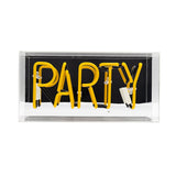 party Glass Neon Sign - Pink, yellow or blue