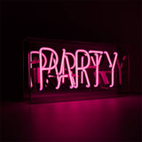 party Glass Neon Sign - Pink, yellow or blue