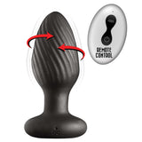 ASS-SATION REMOTE VIBRATING & ROTATING ANAL PLUG-BLACK