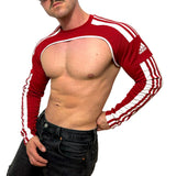 Adidas Sport Shoulders Crop Top Long Sleeves Red Top BY SNEAKERMASK