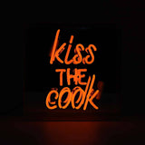 kiss the Cook Glass Neon Sign - Orange