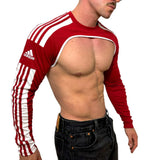 Adidas Sport Shoulders Crop Top Long Sleeves Red Top BY SNEAKERMASK