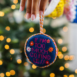 Go Find Less Needlepoint Ornament