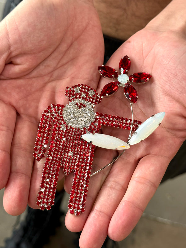 Walterman Brooch with Stones by Walter Van Beirendonck
