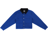 NUDD LABS CROP POCKET JACKET BLUE