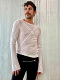 Jordanluca BLUES LONGSLEEVE TOP WHITE