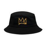 Jean-Michel Basquiat Crown Embroidered Bucket Hat, Black