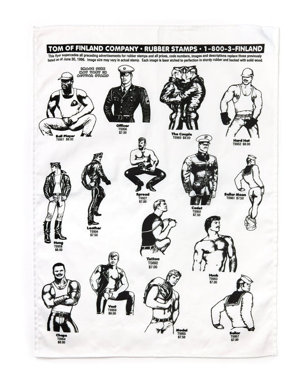 Tom of Finland Rubber Stamp Tea Towel