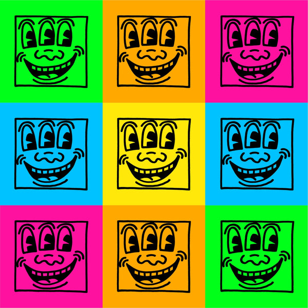 Three-Eyed Faces By Keith Haring - Sheet of 9 Kiss-Cut Stick