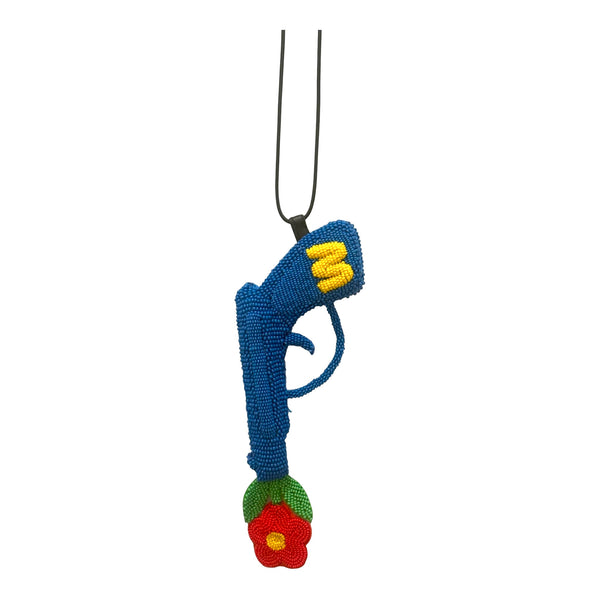 Walter Van Beirendonck peace Gun Necklace - Blue