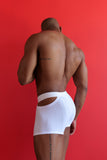 Louis Gabriel Nouchi BOXER WITH ASYMMETRICAL OPENING IN COTTON WHITE