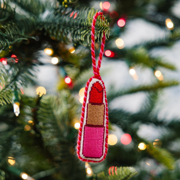 Lipstick Needlepoint Ornament