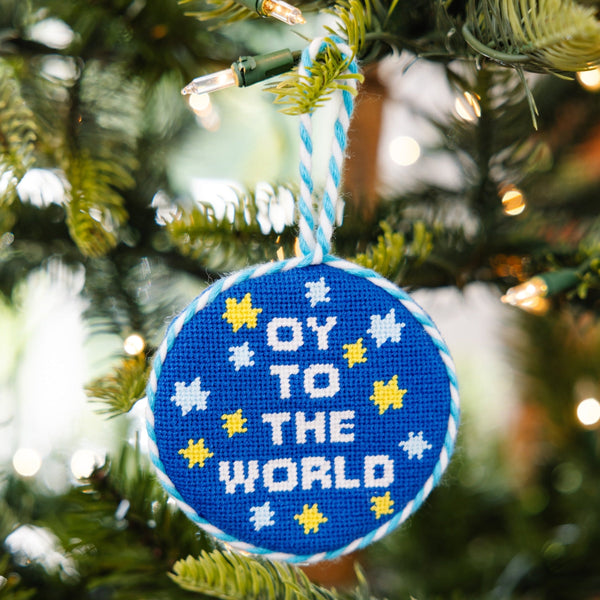 Oy To the World Needlepoint Ornament