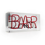 'bar' Glass Neon Sign - Green or pink