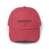 GENEROUS? Distressed Cap in 6 colors