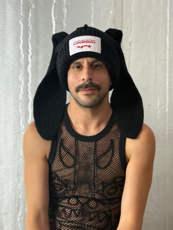 LOVERBOY BY CHARLES JEFFREY CHUNKY RABBIT BEANIE