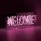 'welcome' Glass Neon Sign - White or pink