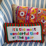 Most Wonderful Time of the Year Needlepoint Pillow