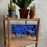 party Glass Neon Sign - Pink, yellow or blue